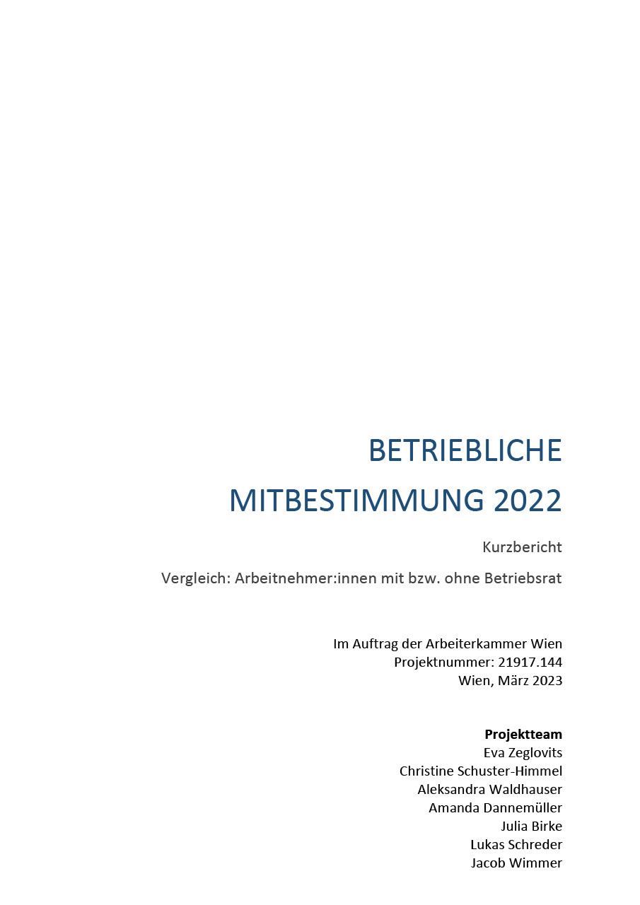 IFES-Studie zur Mitbestimmung im Betrieb